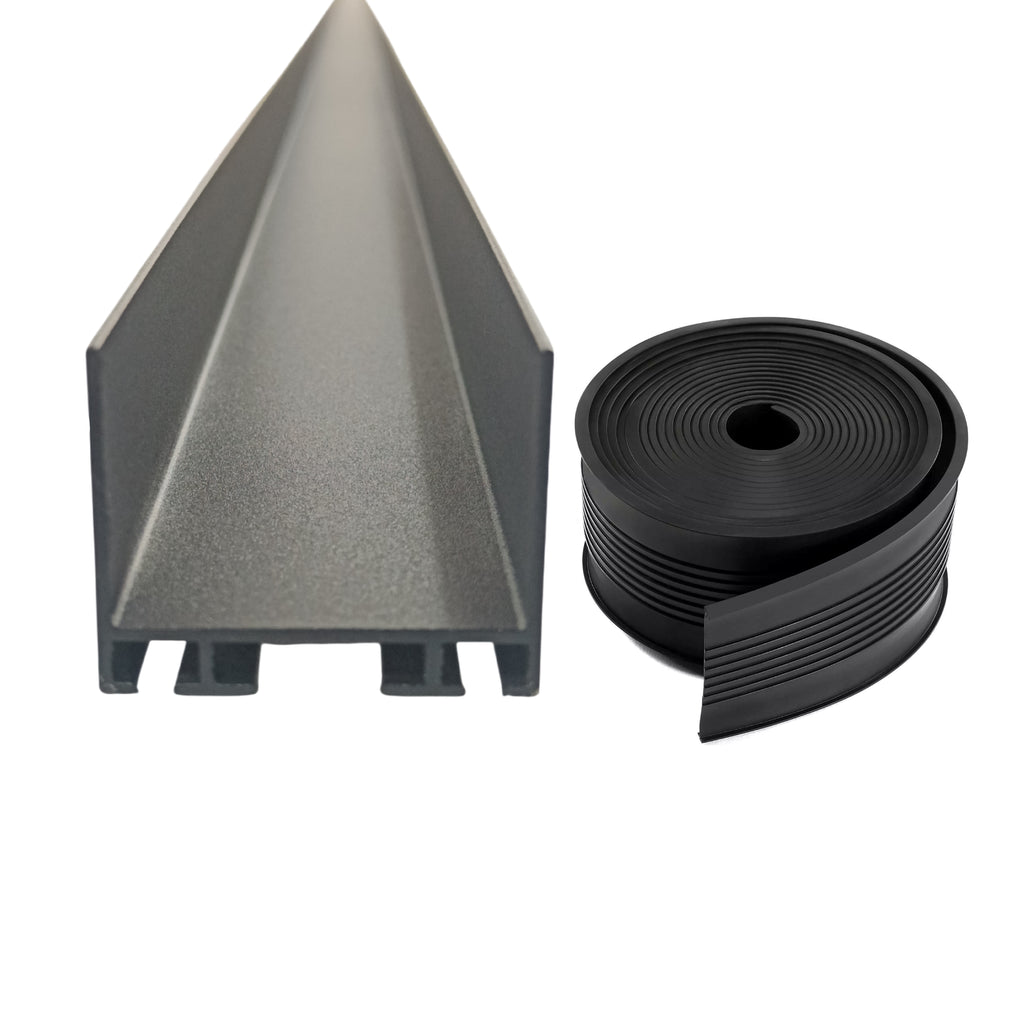 Garage Door Aluminium Bottom Profile & Weatherseal - length 6 Meters